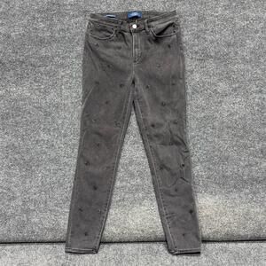 Talbots Jeans Womens 6 Gray High Rise Jegging Ankle Beaded Stretch Denim Pants